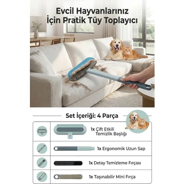 Sihirli Mop Kedi Tüy Toplayıcı Köpek Tüyü Toplayıcı Çok Amaçlı Halı Paspas Kıyafet Tüy