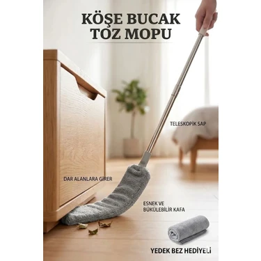 Sihirli Mop Köşe Bucak Toz Mopu Dip Köşe Dar Alanlar için +1 Fiyatı
