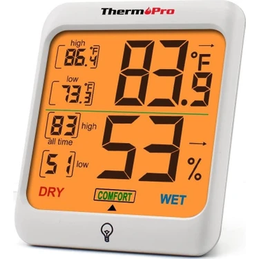 ThermoPro TP53 İç Mekan Dijital Sıcaklık ve Nem Ölçer Özellikli