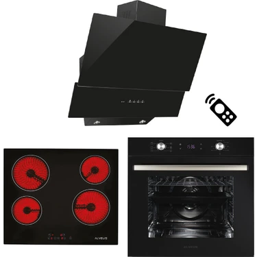 Alveus Europe Siyah 3'lü Ankastre Set MOD3000-VİTROSERAMİK-MFA627 A Sınıfı Enerji ile Yüksek