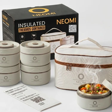 Neomi 4'lü Lunch Box Isı Yalıtımlı Yemek Termosu Seti Fiyatı