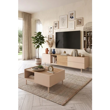 Robin Home Luka Tv Sehpası Tv Ünitesi Orta Sehpa 2'li Set