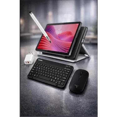 Lenovo Tab 4gb Ram 128 GB Hafıza 10.1"inch Gri Tablet+Şeffaf Kılıf+Pembe Klavye ve Mouse+Kalem