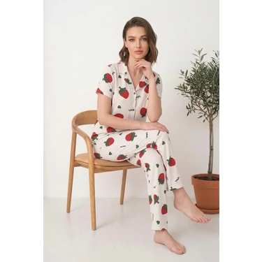OREİRO Çilekli Kadın Pijama