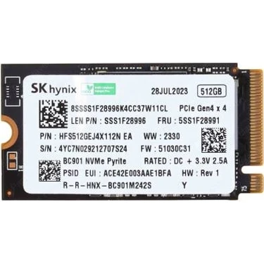 Sk Hynix BC901 512GB 2242 Pcıe Gen4 X4 M.2 Nvme SSD Fiyatı