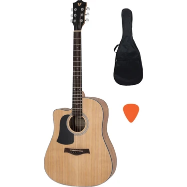 Valler AG240 Lh Solak Akustik Gitar 650 cm Uzunlukta Ladin Üst ve Meranti Arka ile Üstün Ses