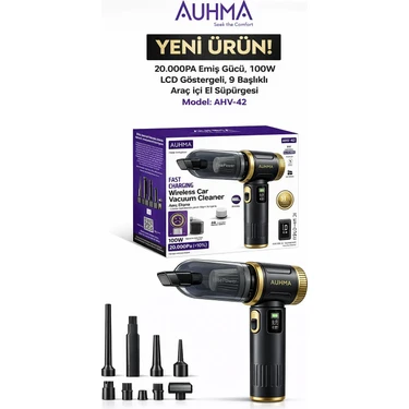 アポバスターf Auhma Ahv-42 20.000 Pa Kablosuz Araç Süpürgesi – 100W Güç, Fiyatı