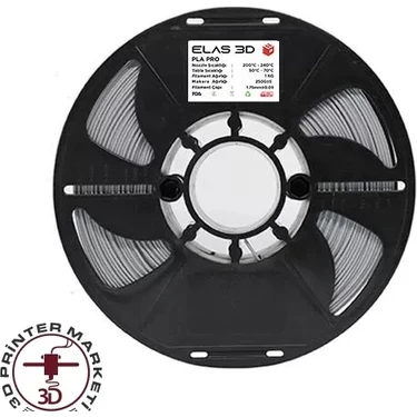 Elas Gümüş Gri Pla Pro Filament 1.75MM