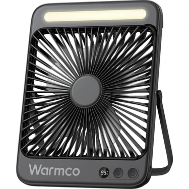 Warmco D4 20000MAH Şarjlı Masaüstü Vantilatör Dijital Göstergeli LED Işıklı Taşınabilir Powerbank