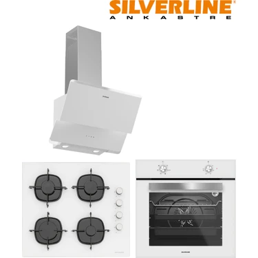 Silverline Oslo 3490 - CS5335W02 - B06501W01 Beyaz Cam Ankastre
