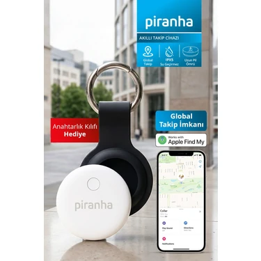Piranha Akıllı Takip Cihazı|apple Find My| Anahtar, Çanta Bulucu |silikon Anahtarlık Hediyeli