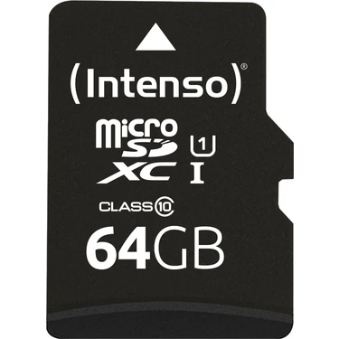 Intenso 64GB Microsd Card Uhs-I 64GB Sdxc Performance Class 10, U1  (90MB/S 'a Kadar Veri Transfer
