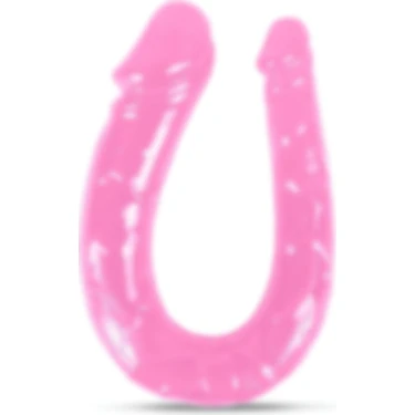 Çift Taraflı Anall Ve Vajinal Kullanılabilen 28 Cm Çift Başlı Esnek Yumuşak Jel Dokuda Dildo