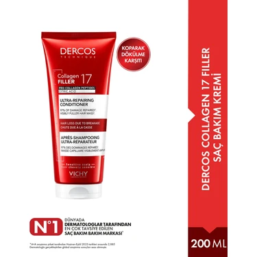 Vichy Dercos Collagen 17 Filler 200 ml Onarıcı Saç Bakım Kremi Hassas Saçlar