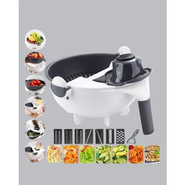 İlanib Ticaret Çok Fonksiyonlu Döner Rende Süzgeç Hazneli Ergonomik Sebze