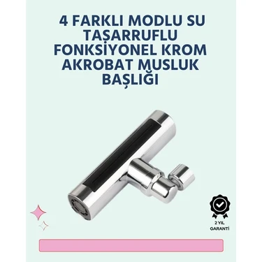 İlanib Ticaret Krom Kaplamalı Çok Fonksiyonlu Musluk Başlığı | Paslanmaz