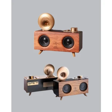 İlanib Ticaret Nostaljik Gramofon Bluetooth Hoparlör – Fm Radyo + USB + Sd Kart