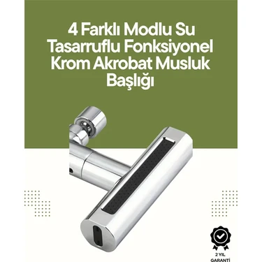 İlanib Ticaret Krom Musluk Başlığı | 4'ü 1 Arada Su Çıkışı | Kolay