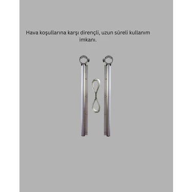 İlanib Ticaret Balkon Demiri Çamaşır Askısı Kare Demirlere Uygun Dayanıklı