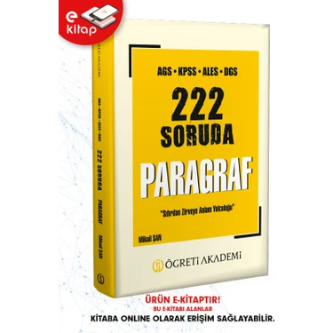 Pegem Akademi Yayıncılık Ags-Kpss-Ales-Dgs 222 Soruda Paragraf