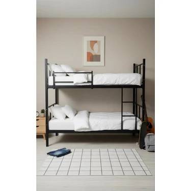 Modern Style Home Metal Ranza, Ayrılabilir, 90X190 cm Siyah