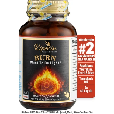 Kiperin Burn | Yağ Yakıcı | L-Karnitin, Yeşil Çay, Guarana, Zencefil, Garsiniya, Kafein | 60