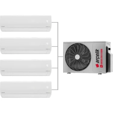Arçelik 1+4 Multi Sistem Klima / 36100 Md Pro Dış Ünite ( 3 Adet 12 Btu Beyaz + 18 Btu Beyaz Iç