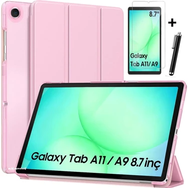 M.TK Moveteck Samsung Galaxy Tab A11/A9 8.7 Inç Tablet Kılıfı Akıllı Smart Uyku Modlu Standlı Kapak