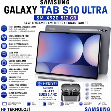 Samsung Galaxy Tab S10 Ultra Gümüş 512 GB 14.6 Tablet + Fiyatı