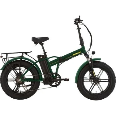 Bisan E-Folding F3 Elektrikli Katlanır Bisiklet 43CM Hd 20 Jant 7 Vites Haki