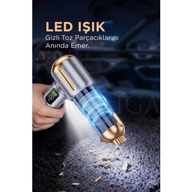 Ensiga Çantalı LCD Ekran Göstergeli 20.000PA Kablosuz Dikey Süpürge Güçlü Üfleme Çekme Şarjlı