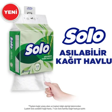 Solo Asılabilir Kağıt Havlu 1 Paket = 7 Rulo Hijyenik ve Pratik Kullanım İçin