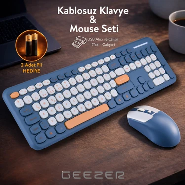 Geezer Soft Touch Kablosuz Klavye Mouse Set Lacivert Smk-687 Fiyatı