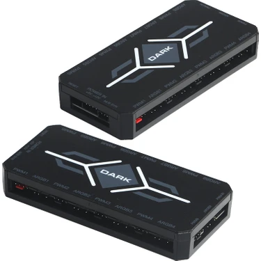 Dark ARGB Hub 6 Fan Takılabilir 3+3pin  Anakart Kontrollü  SATA Güç Bağlantı