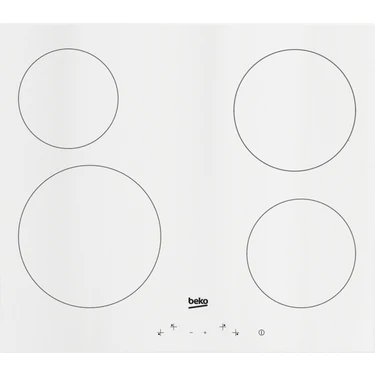 Beko Aov 64400 B Vitkoseramik Ocak 4 Gözlü Elektrikli 6800W Beyaz Cam Yüzey Özellikli