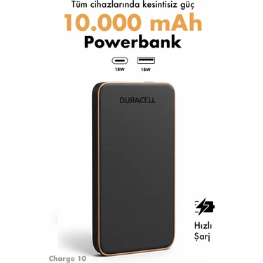 Duracell 10.000MAH Powerbank Pd 18W ( Usb-A, Usb-C ) -