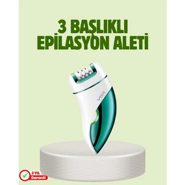 Uravas Store Çok Fonksiyonlu Epilatör 600MAH 90 Dakika Kullanım LED Metal Başlık Su