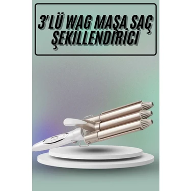 Uravas Store Saç Şekillendirici Wag Maşa Üçlü Yüksek Isı Ayarlı Seramik