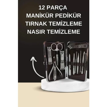 Uravas Store Elektrikli Manikür Pedikür Seti Ikili Set 12 Parça Tırnak Bakımı Törpü Protez