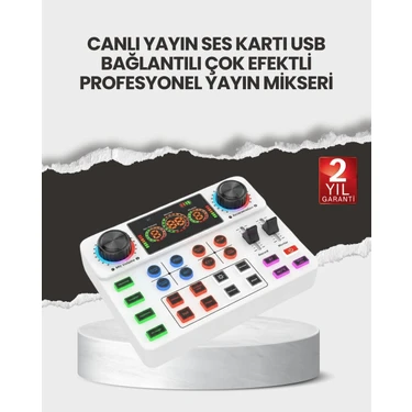 Uravas Store Çok Efektli Canlı Yayın Ses Mikseri USB ve Kablosuz