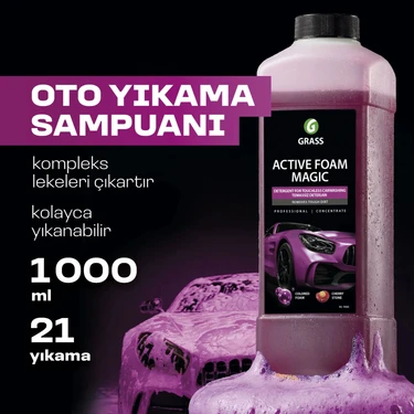 Grass Active Foam Magic 1L - Hızlı Köpüren Renk Değiştiren Fırçasız Oto Yıkama Şampuanı | Tüm
