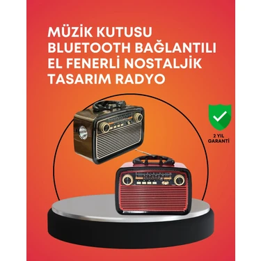 Uravas Store Nostaljik Radyo Görünümlü Bluetooth Hoparlör – Fm/am Yayın, Kablosuz Bağlantı, Şarj