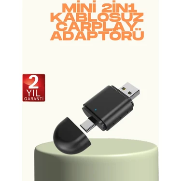 Uravas Store Kablosuz Carplay ve Android Auto Adaptörü – Usb-A & Type-C Girişli Akıllı