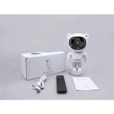 Uravas Store Çocuklara Özel Projeksiyon Astronot Lamba Speaker