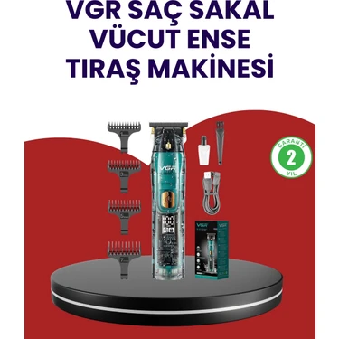 Uravas Store Vgr V-695 Şarjlı Profesyonel Erkek Saç Sakal Tıraş Makinesi Ipx7 Su