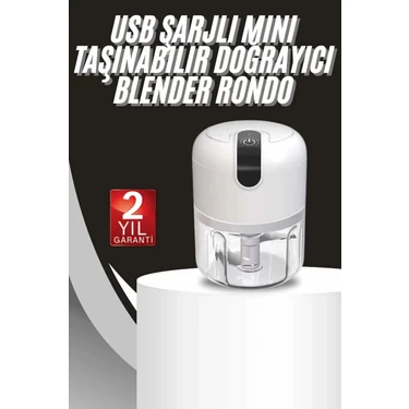 Uravas Store Mini Doğrayıcı Rondo Taşınabilir Mini El Blender Paslanmaz