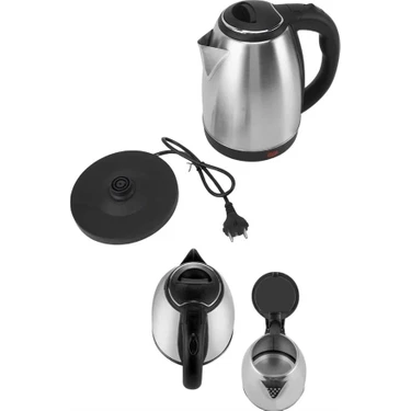 Uravas Store Elektrikli Paslanmaz Çelik Su Isıtcı Çelik Kettle 1.8 Lt. Uzun