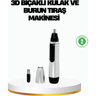 Uravas Store 3D Bıçaklı Burun ve Kulak Tıraş Makinesi Pil ile Çalışan Taşınabilir