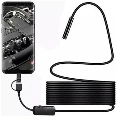 Uravas Store Vtn-02 Endoskop Yılan Video Kamera Led’li 2 Metre 7 mm Sert Kablo Su