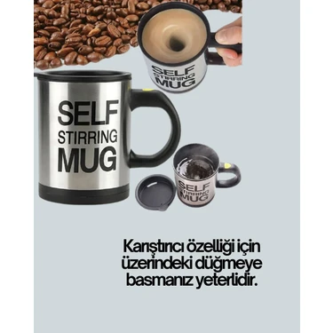 Uravas Store Kendi Kendini Karıştıran Termos Kupa – Pratik, Güçlü Motorlu ve Termos